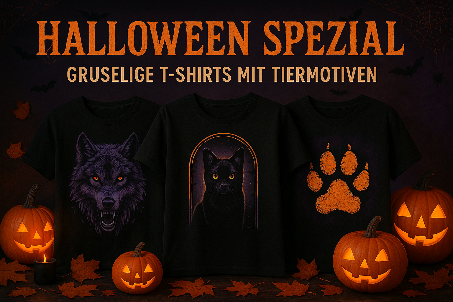 Halloween Spezial - Gruselige T-Shirts mit Tiermotiven