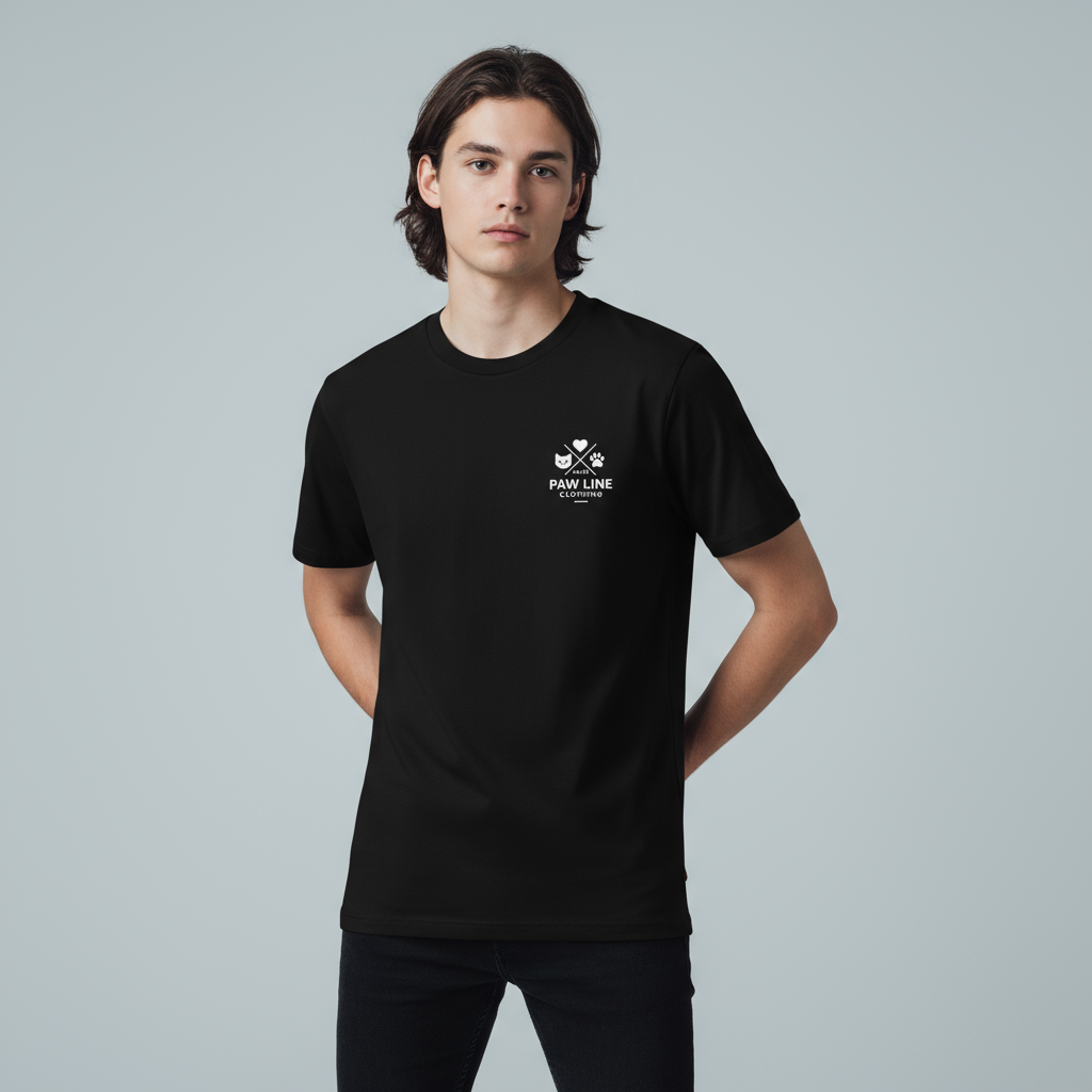 Basic X CAT - Minimalistisches Bio-Baumwoll T-Shirt für Katzenliebhaber | Pawline T-SHIRT image_-_2025-10-25T171910.327