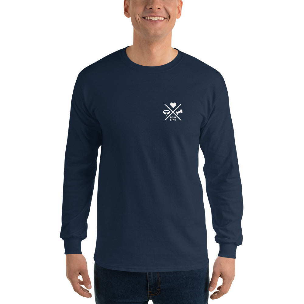 Basic X Herren-Langarmshirt Weiß - Minimalistisches Langarmshirt | Pawline
