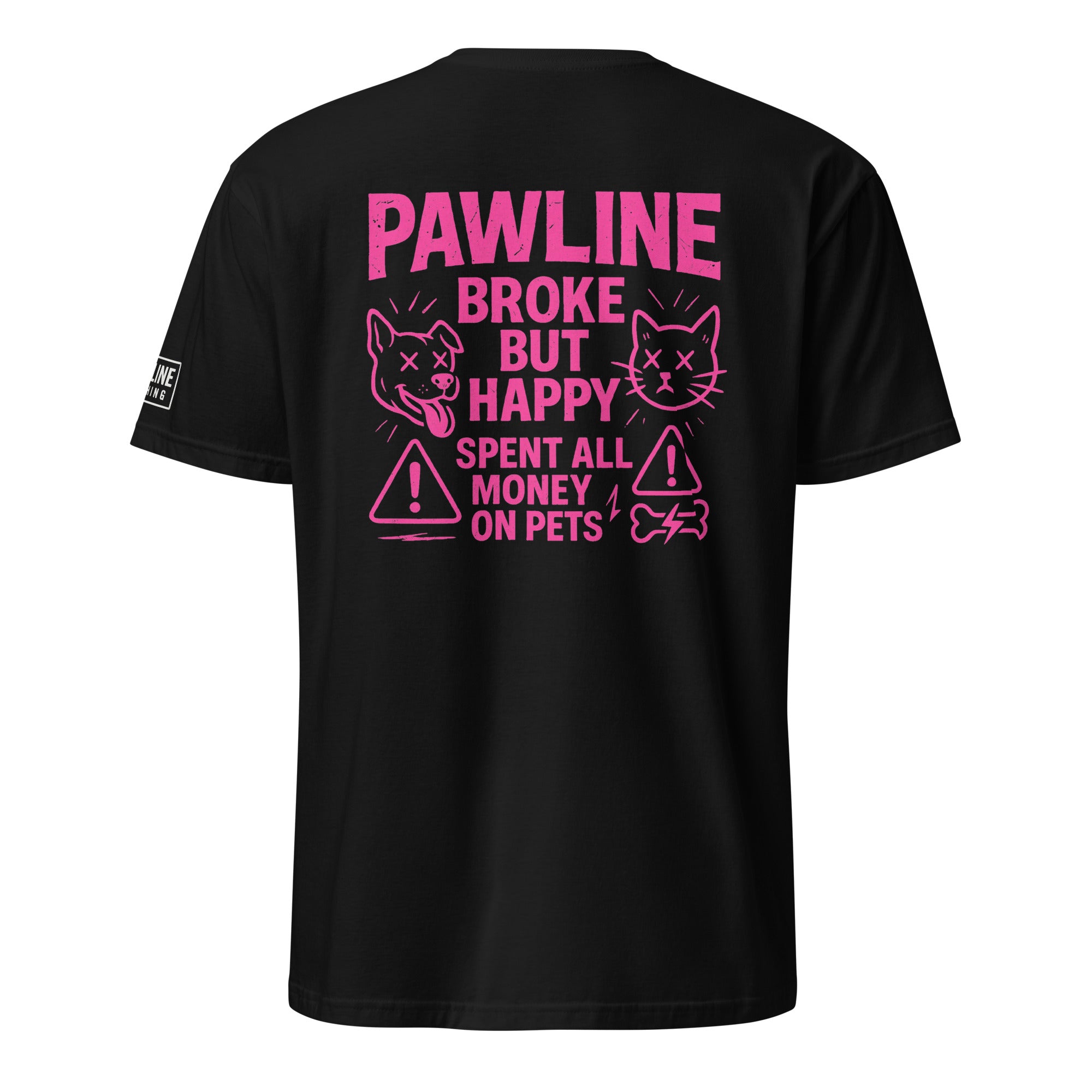 Broke but Happy - Humorvolles Unisex T-Shirt für Optimisten | Pawline T-SHIRT