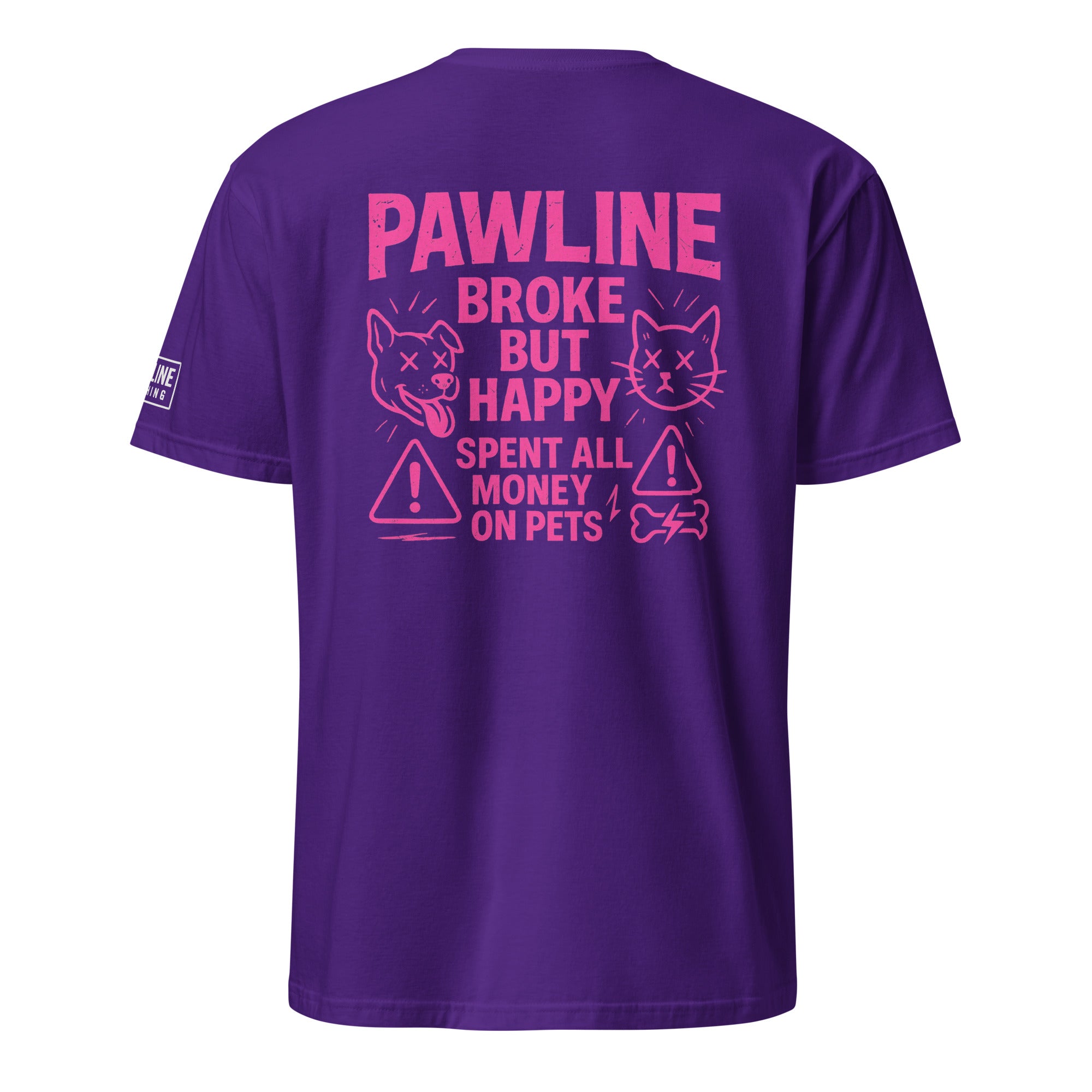 Broke but Happy - Humorvolles Unisex T-Shirt für Optimisten | Pawline T-SHIRT