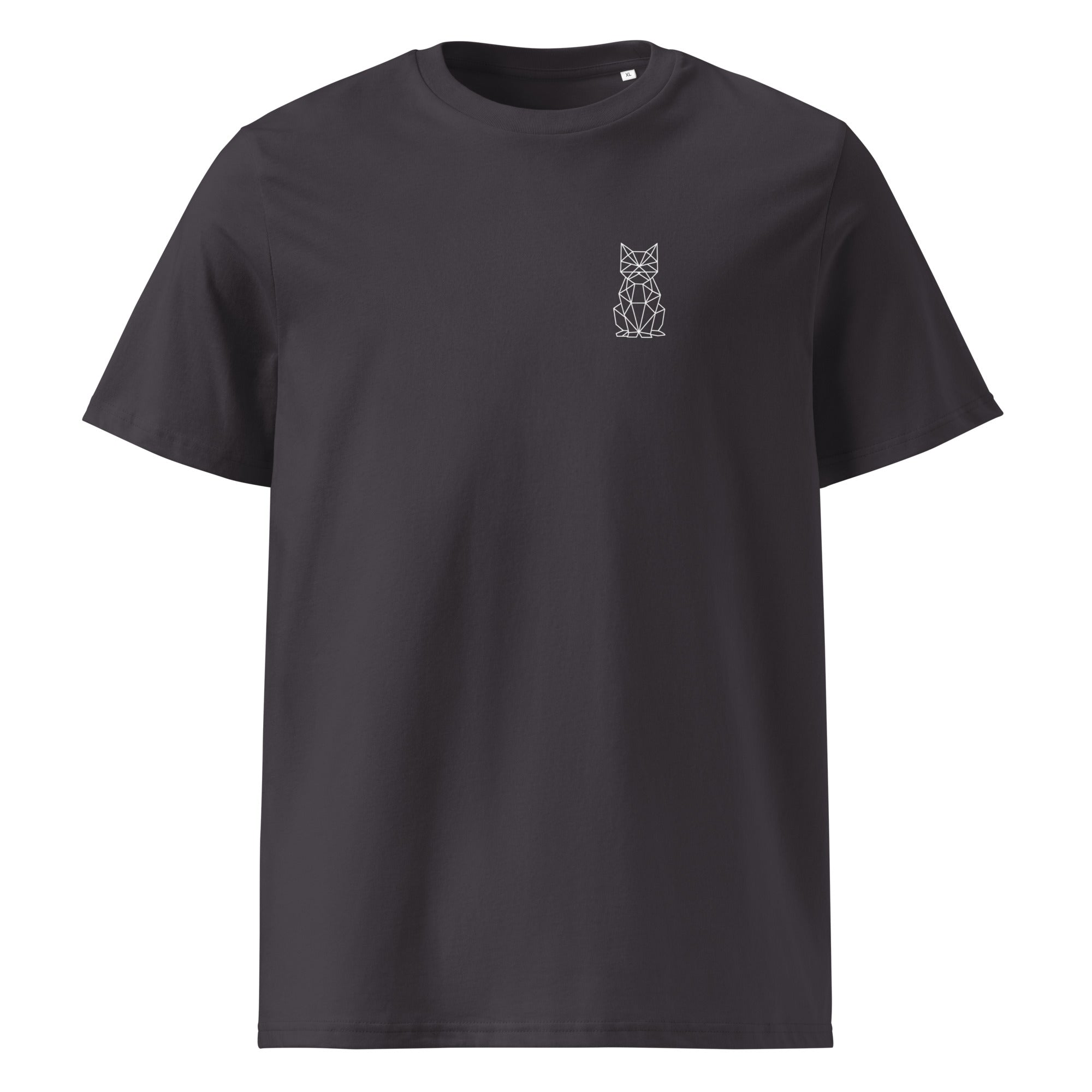 Geometric CAT Dark - Modernes Bio-Baumwoll T-Shirt für Katzenliebhaber | Pawline T-SHIRT