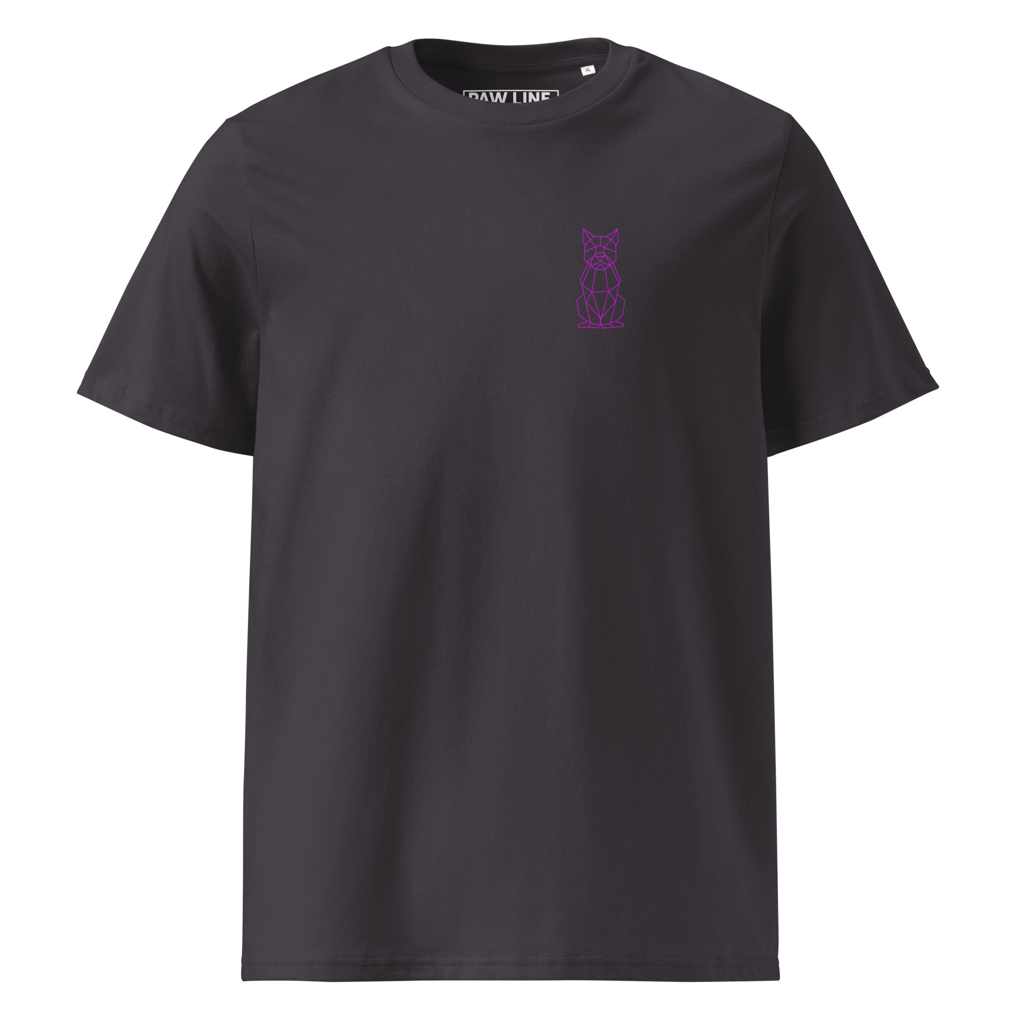 Geometric DOG Dark/Pink - Modernes Bio-Baumwoll T-Shirt für Hundeliebhaber | Pawline T-SHIRT