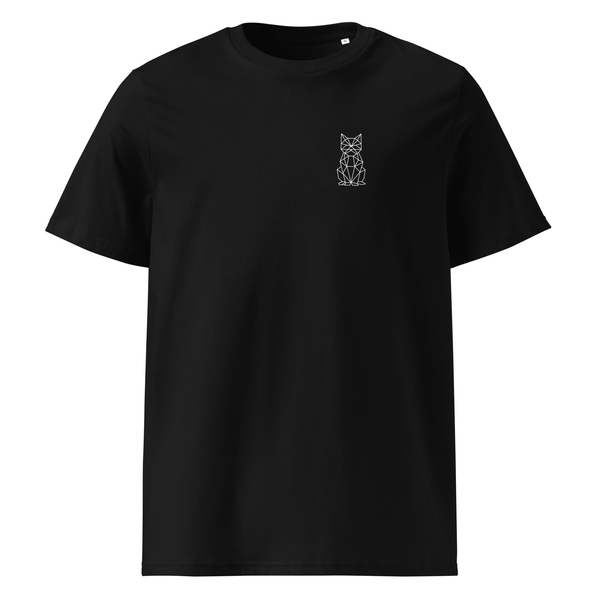 Geometric CAT Dark - Modernes Bio-Baumwoll T-Shirt für Katzenliebhaber | Pawline T-SHIRT
