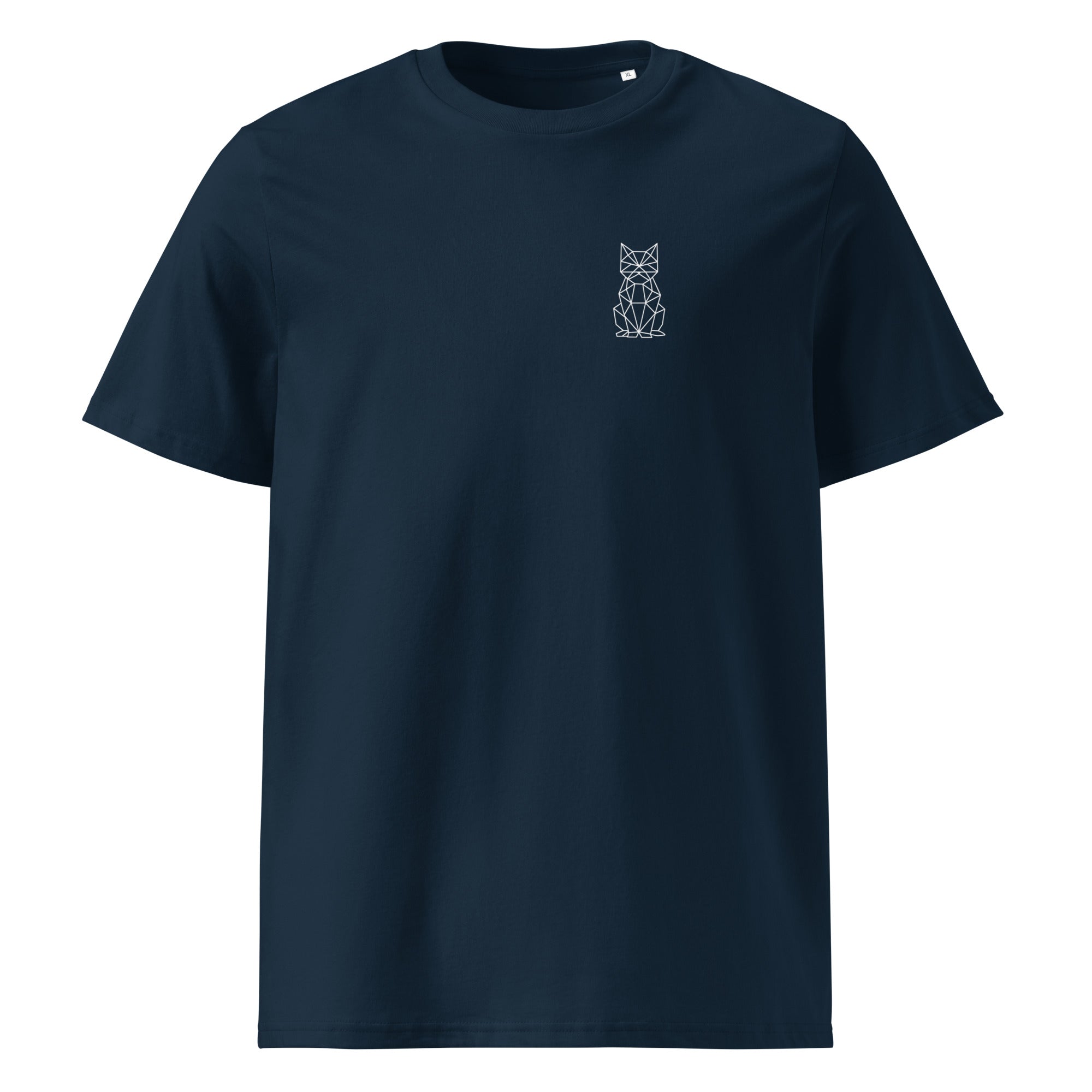 Geometric CAT Dark - Modernes Bio-Baumwoll T-Shirt für Katzenliebhaber | Pawline T-SHIRT