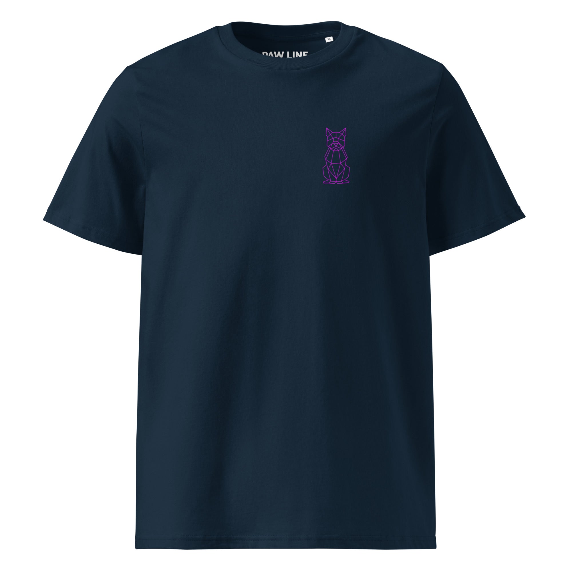 Geometric DOG Dark/Pink - Modernes Bio-Baumwoll T-Shirt für Hundeliebhaber | Pawline T-SHIRT