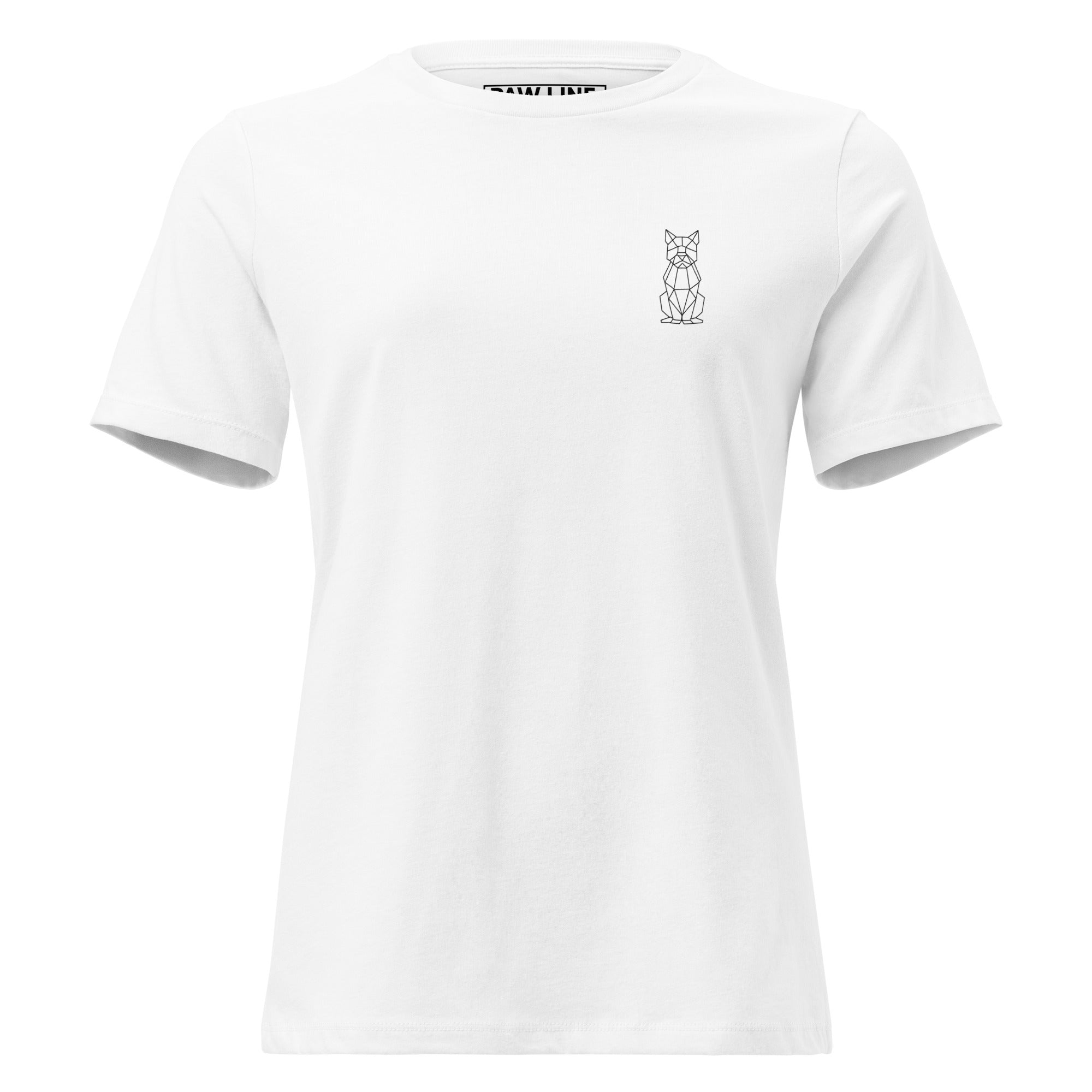 Geometric Dog Damen T-Shirt - Minimalistisches Hunde-Design Lockerer Schnitt | Pawline T-SHIRT