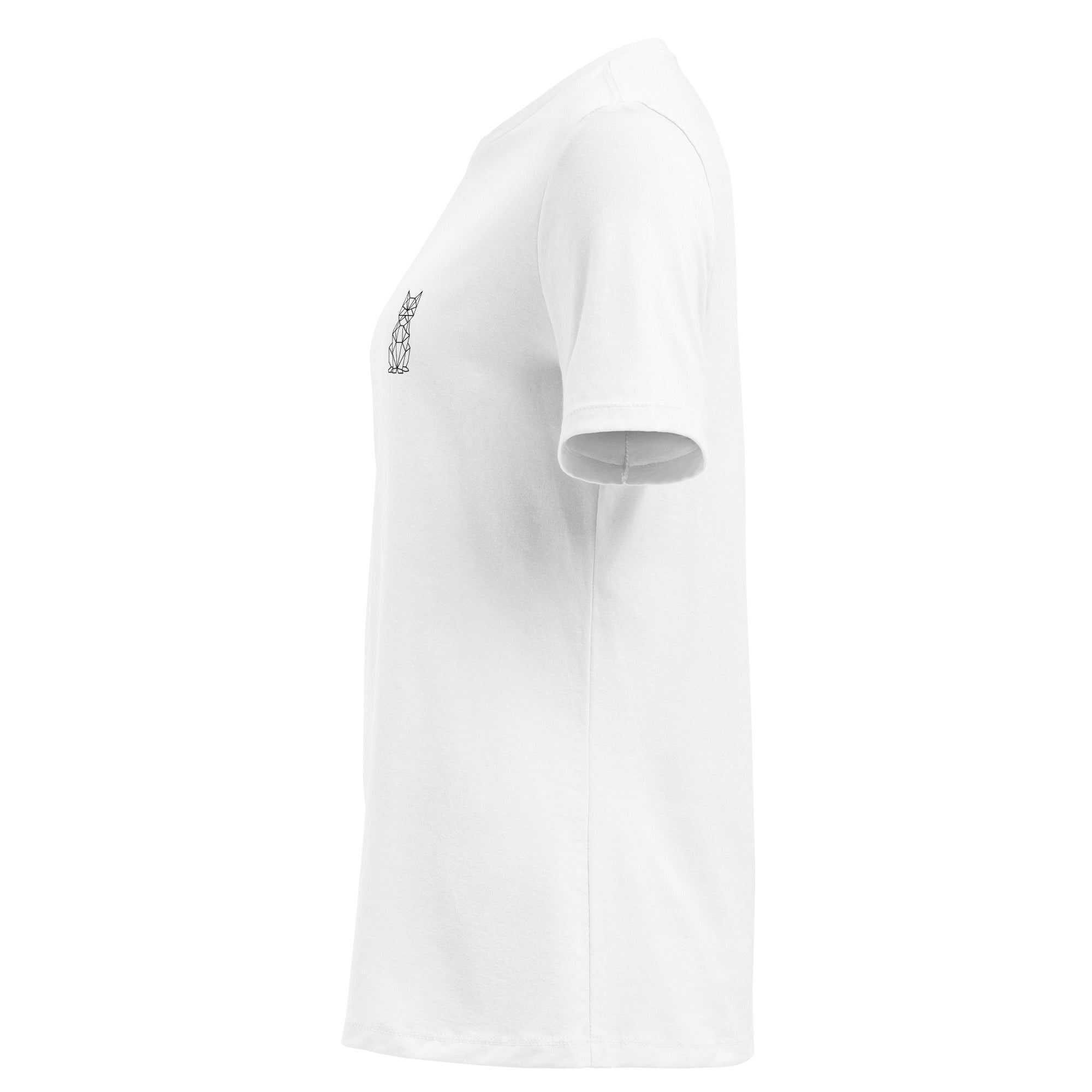 Geometric Cat Damen T-Shirt - Minimalistisches Katzen-Design Lockerer Schnitt | Pawline