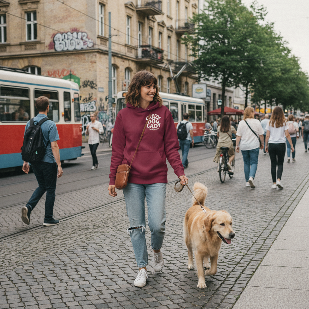 Crazy Dog Lady Hoodie - Premium Kapuzenpullover für Hundeliebhaber Lifestyle 