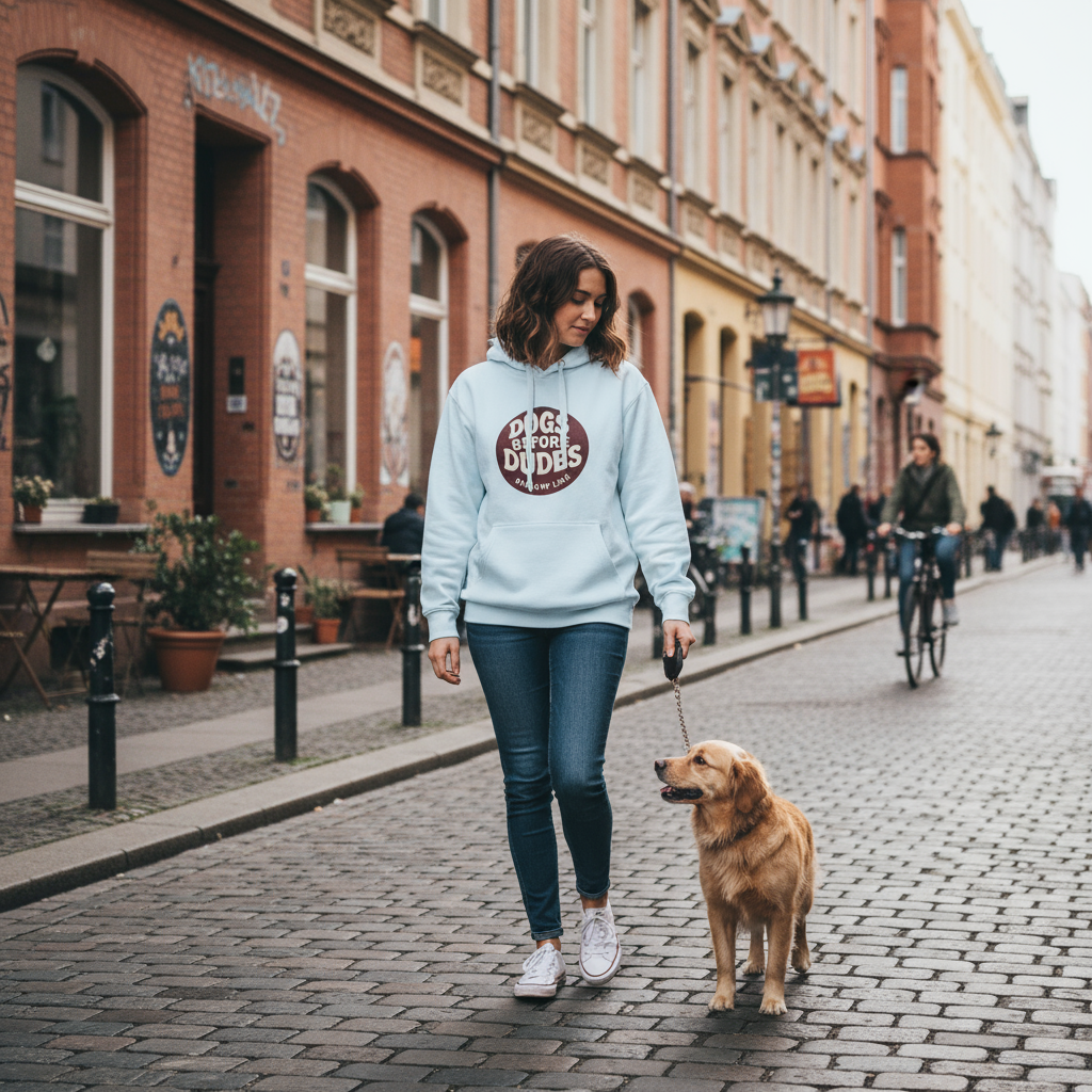 Dogs Before Dudes Unisex Hoodie - Hundeliebhaber Kapuzenpullover 