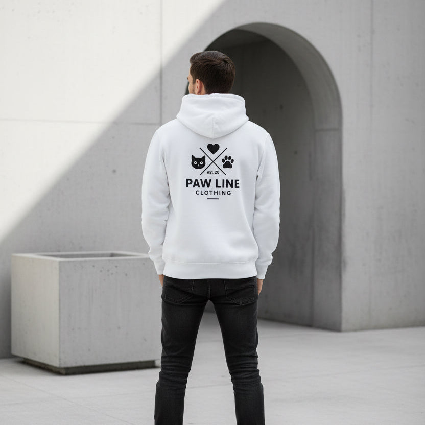 Basic X Cat Backprint Hoodie - Unisex Kapuzenpullover für Katzenliebhaber Hoodie