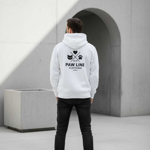 Basic X Cat Backprint Hoodie - Unisex Kapuzenpullover für Katzenliebhaber Hoodie