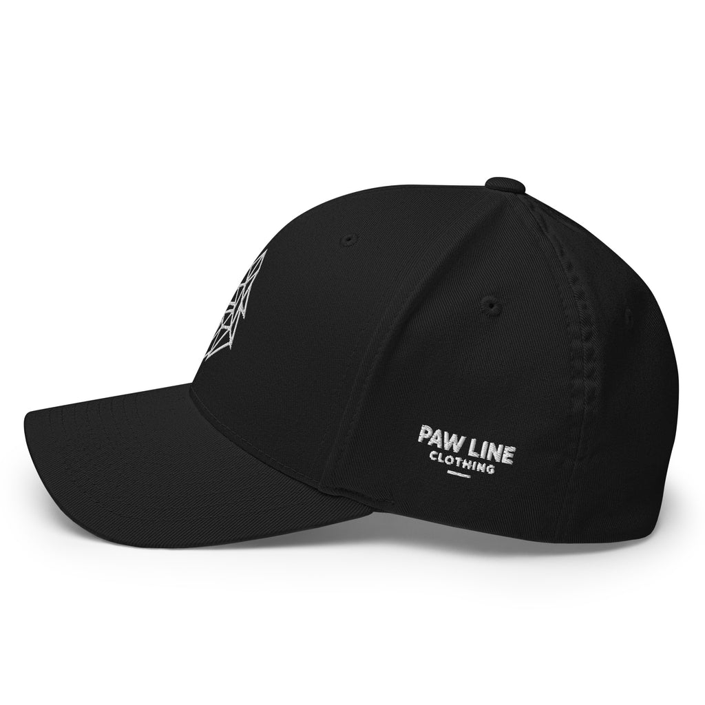 Flexfit Geo Cap in Schwarz mit „PAW LINE CLOTHING“ Schriftzug