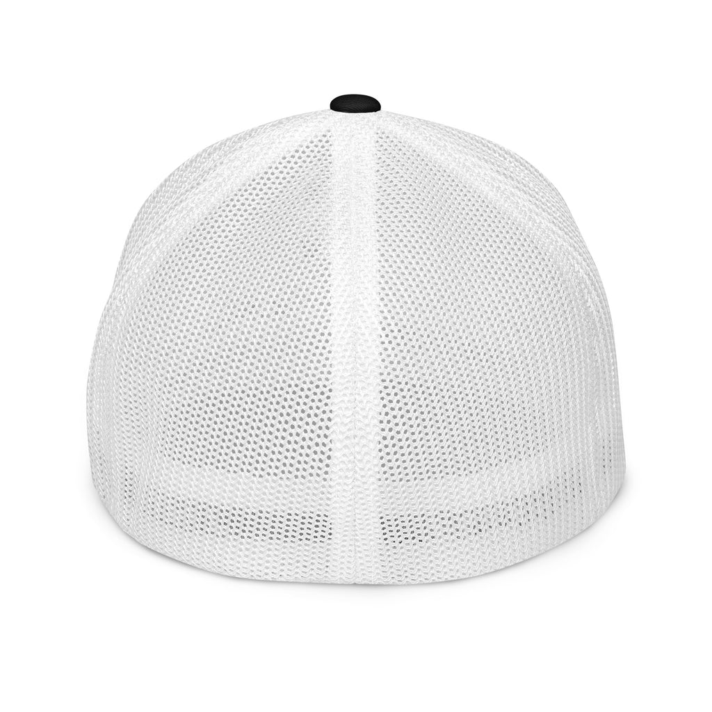 Trucker-Cap mit weißem Mesh, schwarzer Oberseite