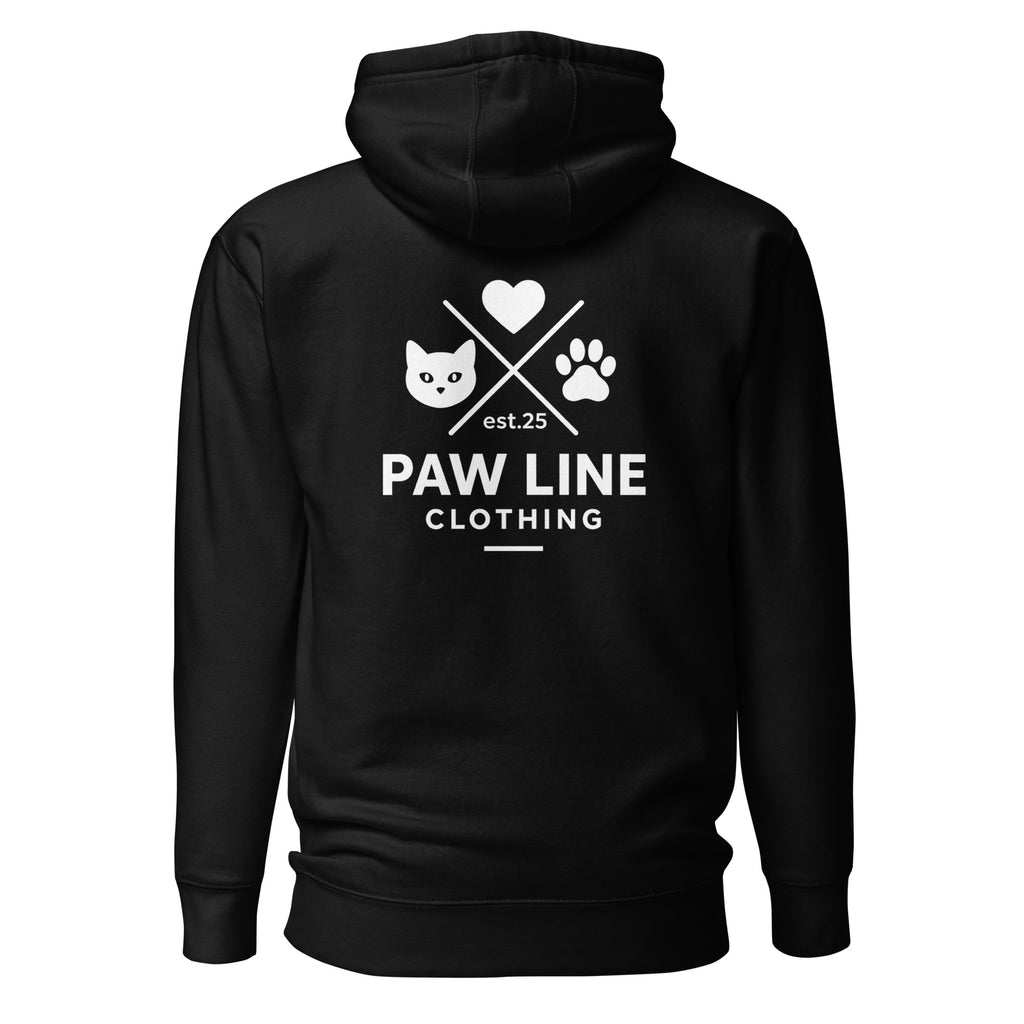 Basic X Cat Backprint Dark Hoodie - Unisex Kapuzenpullover in dunklen Tönen T-SHIRT