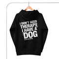 Schwarzer Hoodie mit Kapuze und Frontprint mit Hundemotiv