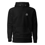 Basic X Hoodie - Dunkler Unisex Kapuzenpullover mit weißem Logo | Pawline