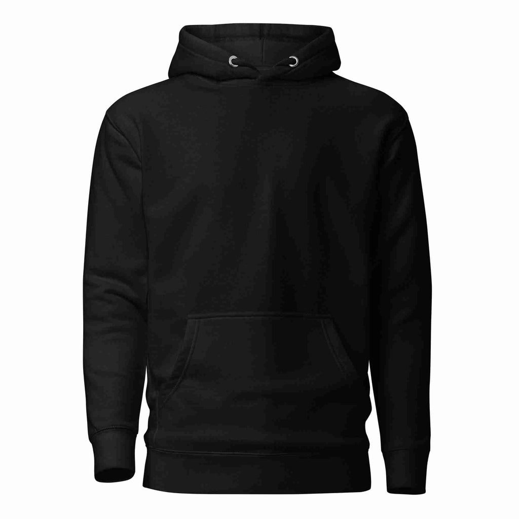 Schwarzer Hoodie mit Kapuze und Kängurutasche, einfarbig