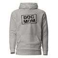 Unisex-Hoodie in Carbon Grey, Rückansicht mit Kapuze und Print „DOG MOM“