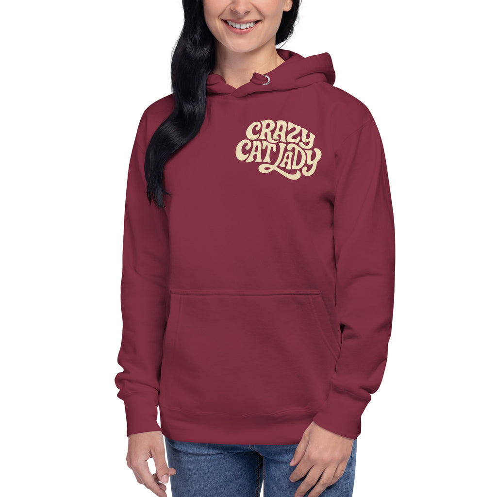 Crazy Cat Lady Hoodie - Unisex Kapuzenpullover für Katzenliebhaber | Paw Line T-SHIRT