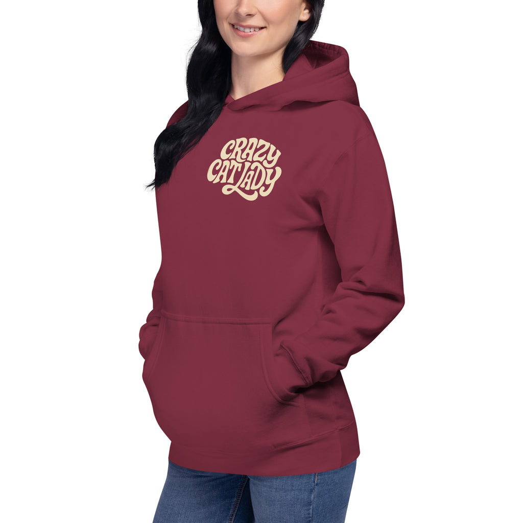 Crazy Cat Lady Hoodie - Unisex Kapuzenpullover für Katzenliebhaber | Paw Line T-SHIRT