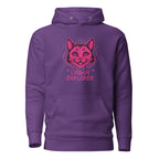 Urban Explorer Cat Hoodie Lila Frontansicht Premium Kapuzenpullover
