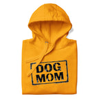 Oranger Unisex-Hoodie mit Kapuze und Logo „DOG MOM“