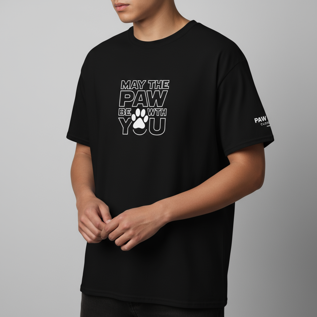 May the Paw - Star Wars inspiriertes Unisex T-Shirt für Tierliebhaber | Pawline