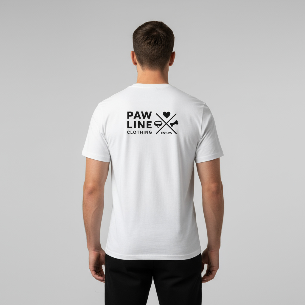 X meets Paw Backprint - Bio-Baumwoll T-Shirt mit Rücken-Design | Pawline T-SHIRT