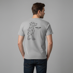 Geometric DOG Back - Modernes Bio-Baumwoll T-Shirt mit Rücken-Design | Pawline Bio T-Shirt Unisex
