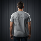Geometric DOG Back - Modernes Bio-Baumwoll T-Shirt mit Rücken-Design | Pawline Bio T-Shirt Unisex