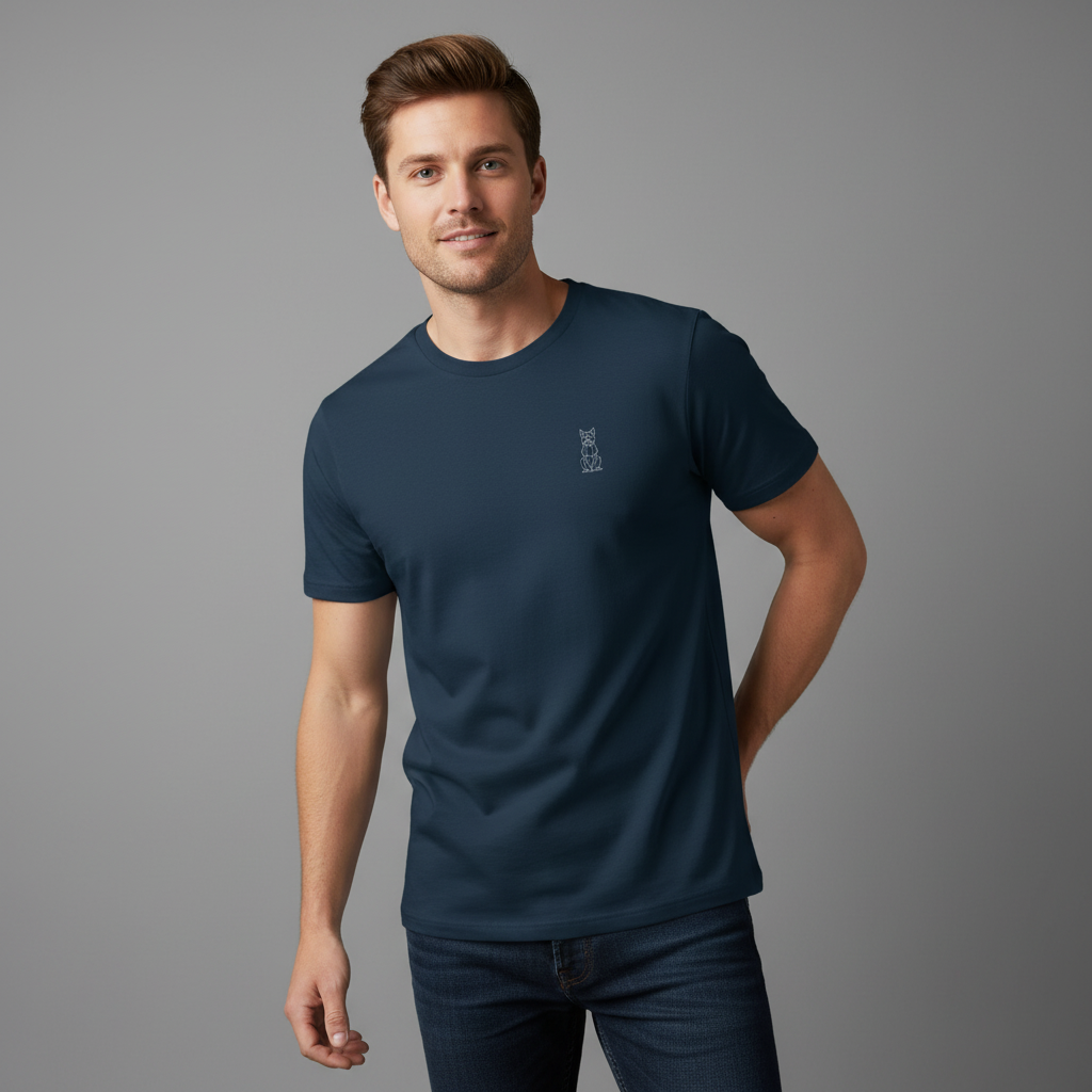 Geometric DOG Dark - Modernes Bio-Baumwoll T-Shirt für Hundeliebhaber | Pawline Bio T-Shirt Unisex