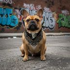 French Bulldog mit PACK SIGNATURE Bandana, Urban Street