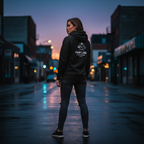 Basic X Hoodie - Dunkler Unisex Kapuzenpullover mit weißem Logo | Pawline