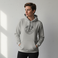 Pawline Hoodie Carbon-Grau: Kapuze mit Kordel, Kängurutasche, rundes Brustlogo.
