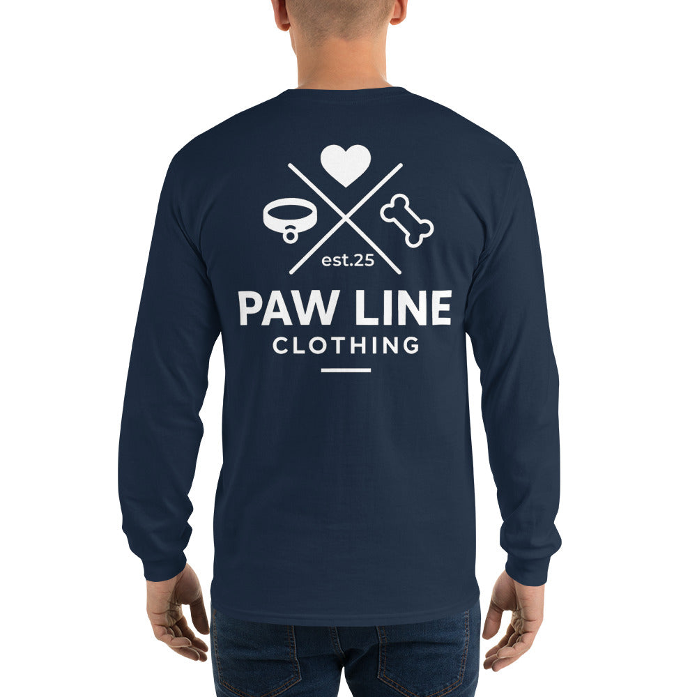 Basic X Herren-Langarmshirt Weiß - Minimalistisches Langarmshirt | Pawline