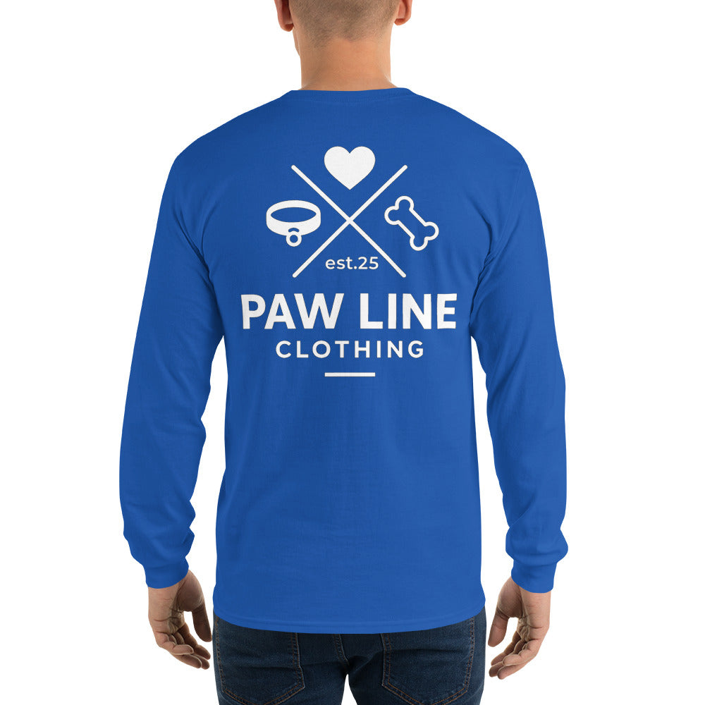 Basic X Herren-Langarmshirt Weiß - Minimalistisches Langarmshirt | Pawline