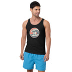 Schwarzes Tanktop mit rundem Hunde-Print auf der Vorderseite
