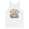 Weißes Herren-Tanktop mit großem Frontaufdruck und Rundhalsausschnitt