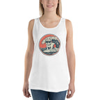Weißes Tanktop mit rundem Hunde-Print auf der Vorderseite