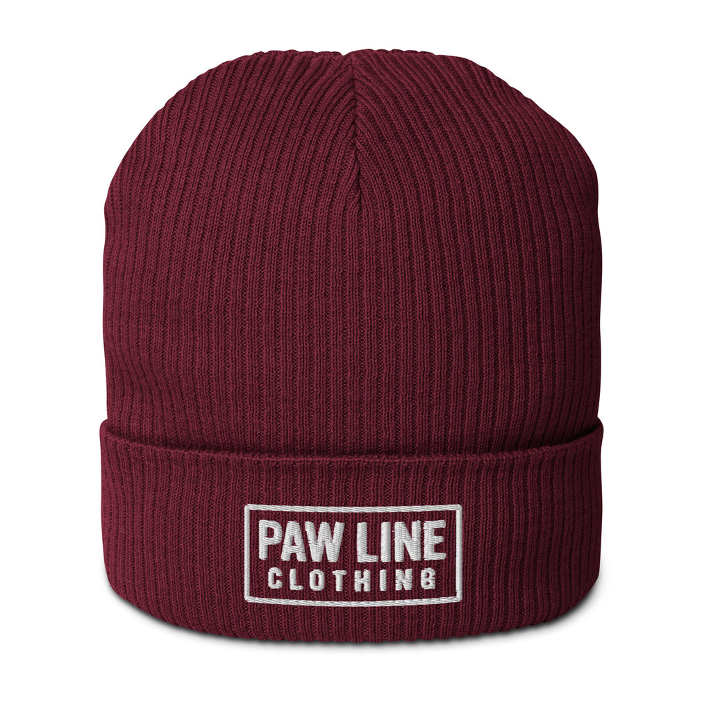 Bio-Beanie Mütze Unisex – Gerippte Baumwoll-Beanie Nachhaltig | Paw Line EMBROIDERY
