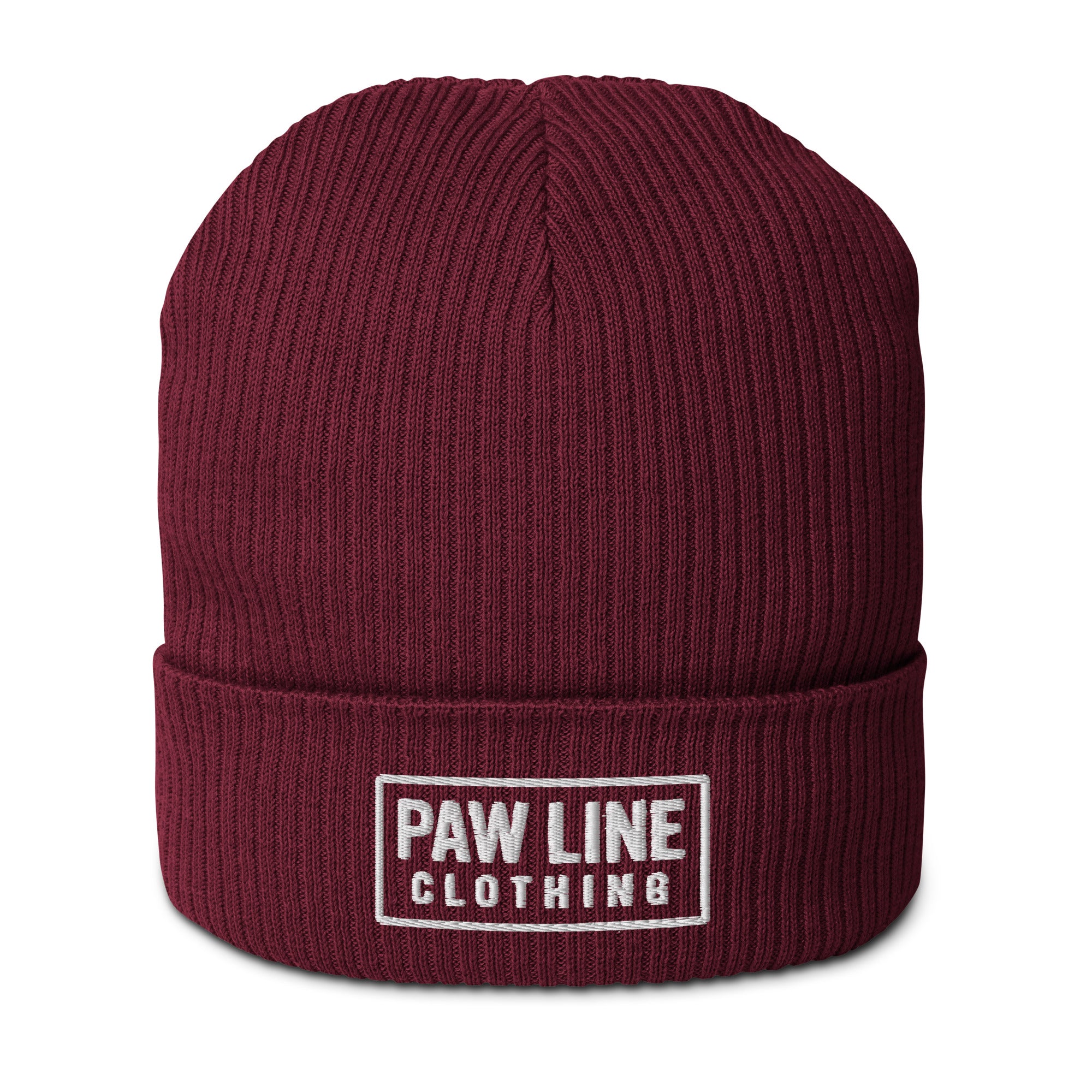 Bio-Beanie Mütze Unisex – Gerippte Baumwoll-Beanie Nachhaltig | Paw Line EMBROIDERY