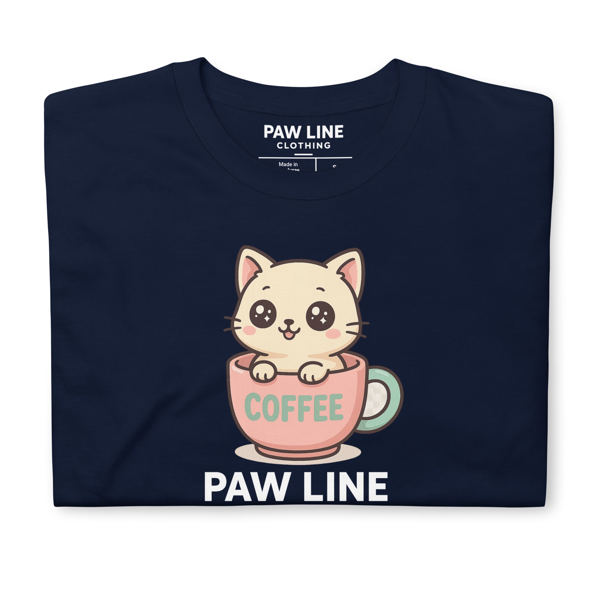 Cute Cat T-Shirt - Süßes Kurzarm Unisex Katzen-Shirt | Paw Line T-SHIRT