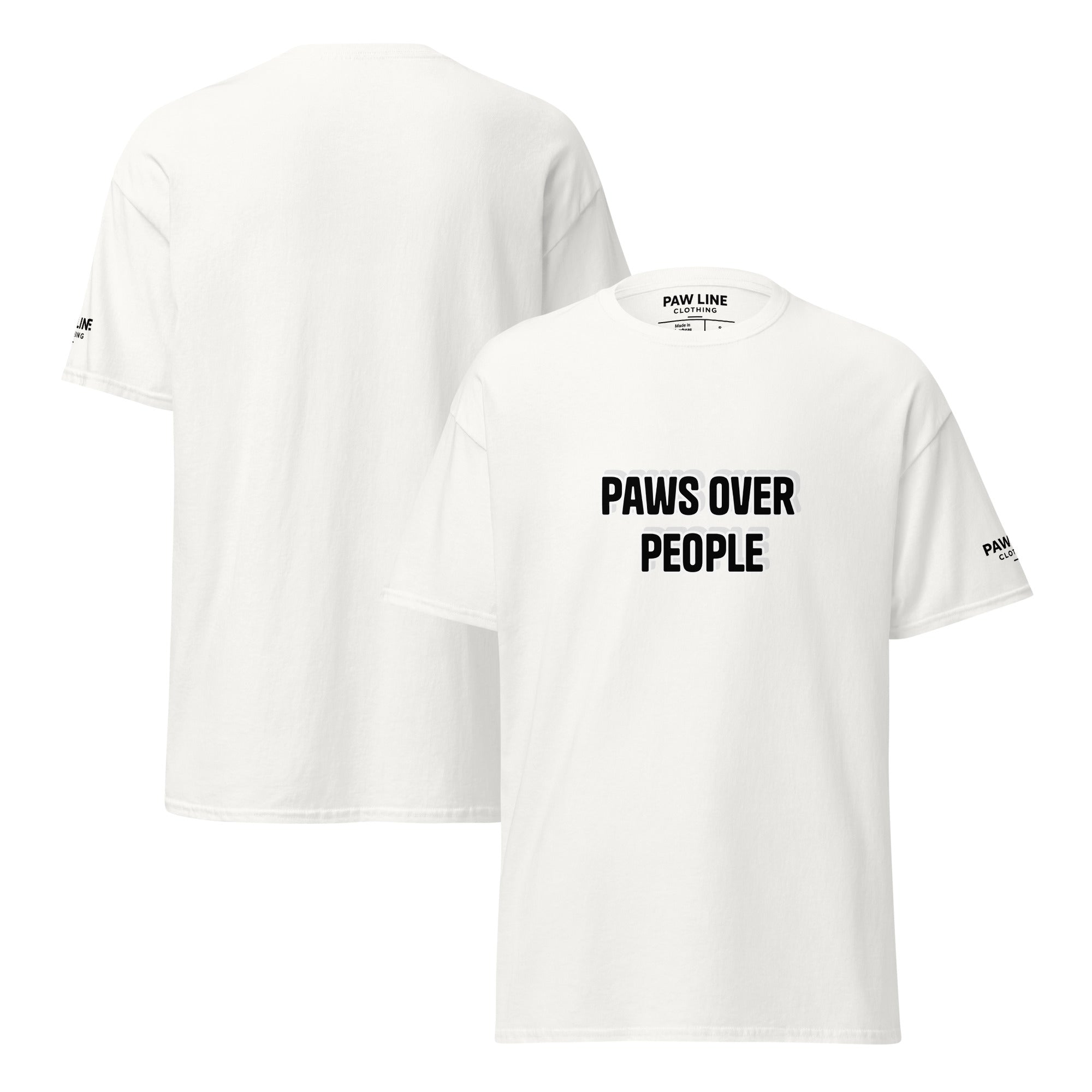 Paws Over - Lustiges Unisex T-Shirt für Tierliebhaber | Pawline