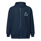 Navyfarbener Zip-Hoodie mit Kapuze und Frontreißverschluss, „Paw Line“-Logo auf der Brust
