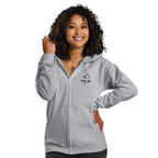 Gassi-Zip-Hoodie in Sportgrau mit Kapuze, durchgehendem Reißverschluss und Brustlogo