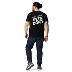 Schwarzes T-Shirt aus Bio-Baumwolle, Rücken mit „PET'S DON'T“-Print