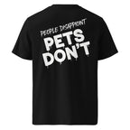 Schwarzes T-Shirt aus Bio-Baumwolle mit großem Rückenprint „PET'S DON'T“