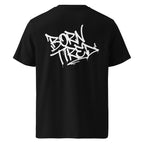 Schwarzes T-Shirt mit Graffiti-Print, Rückansicht
