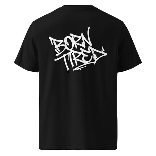 Schwarzes T-Shirt mit Graffiti-Print, Rückansicht